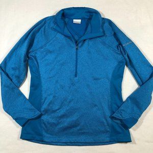 Columbia Womens Large Pullover Half Zip Sweater Bright Blue Outdoors Casual